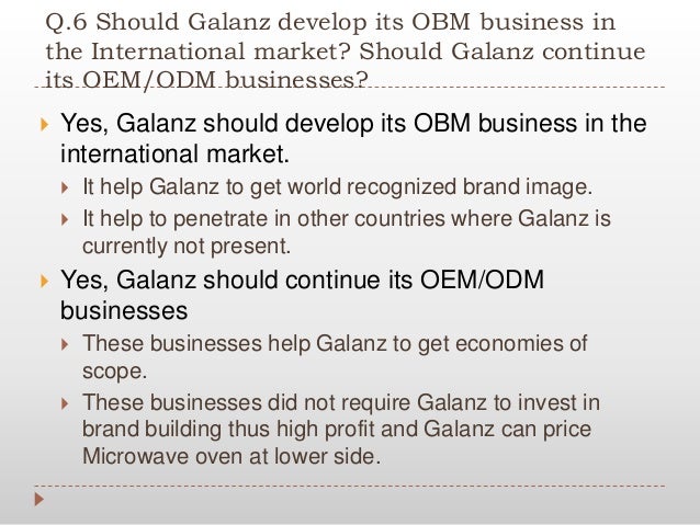 business plan operations strategy at galanz what would you consider the order qualifiers for galanz 1 point